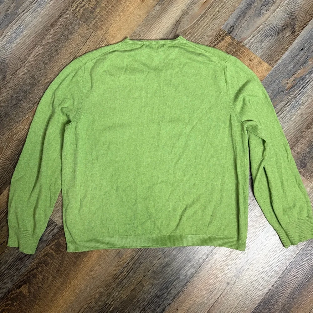 Banana Republic Silk Cashmere Sweater Men L Green Lightweight Preppy Career Soft